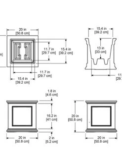 Fairfield Self-Watering Square Planter, 20” X 20” -Plant Sale Shop 39618 16V tif
