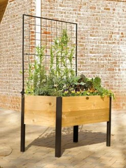 Elevated Planter Box And Space-Maker Pivoting Trellis Set, 2' X 4' -Plant Sale Shop 8590247 550 tif