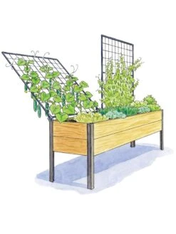 Elevated Planter Box And Space-Maker Pivoting Trellis Set, 2' X 8' -Plant Sale Shop 8590367 SMTrellis 8ft tif