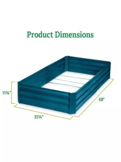 Demeter Corrugated Metal Raised Bed, 34" X 68" 10 Demeter Corrugated Metal Raised Bed, 34" X 68" -Plant Sale Shop 8594183 dims GSC