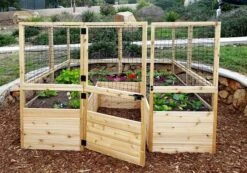 Garden In A Box Cedar Raised Bed With Deer Fence, 8' X 8' -Plant Sale Shop 8595875 06V tif