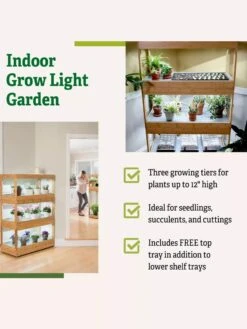 Bamboo LED Grow Light Garden For Succulents And Seeds -Plant Sale Shop 8598084 5