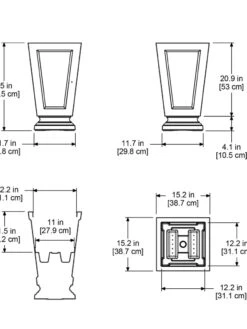 Kensington Self-Watering Tall Patio Planter, 25" -Plant Sale Shop 8598549 07V tif