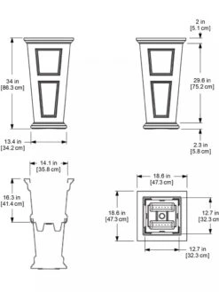 Fairfield Self-Watering Tall Patio Planters, 34” -Plant Sale Shop 8600109 11V tif