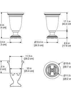 Ellington Self-Watering Urn Planter, 24" -Plant Sale Shop 8600110 11V tif