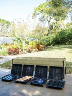 Self-Watering Eco-Stained Elevated Planter Box, 2' X 8' -Plant Sale Shop 8608968 8937 tif