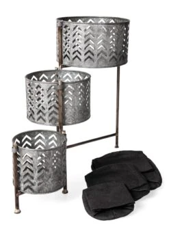 Galvanized Grow Bag Triple Planters With Stand -Plant Sale Shop 8609180 4817 tif