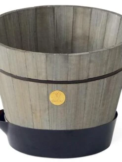 VegTrug® Build-a-Barrel Wooden Planter With Self-Watering Reservoir Tray, 18" -Plant Sale Shop 8610253 08V tif