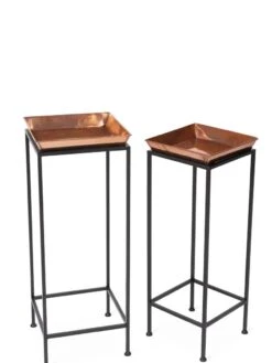 Square Nesting Plant Stands With Trays, Set Of 2 11 Square Nesting Plant Stands With Trays, Set Of 2 -Plant Sale Shop 8611014 0924 tif