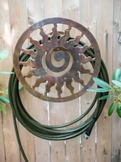 Plant Sale Shop 15 Rustic Sun Wall-Mount Garden Hose Hanger