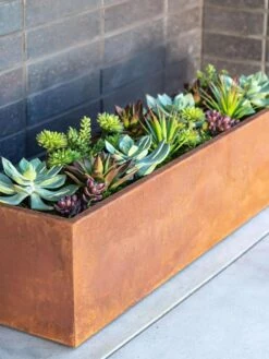 Veradek Metallic Series Corten Steel Window Box Planter, 36" -Plant Sale Shop 8611609 02V tif