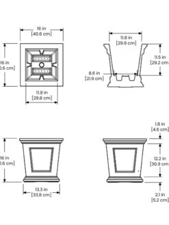 Fairfield Self-Watering Square Planter, 16” X 16” -Plant Sale Shop 8611695 19V tif