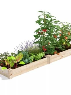 Pine Raised Garden Bed, 2' X 8' -Plant Sale Shop 8612243 02V jpg