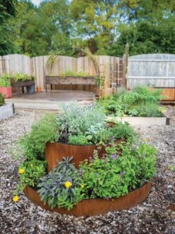 Birdies™ Corten Steel Round Raised Bed, Large, Low -Plant Sale Shop 8613287 0013 birdies corten steel tiered round raised bed kit tall 1