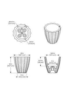 Sedona Round Planter, 18" Diameter -Plant Sale Shop 8613526 07V 3 4